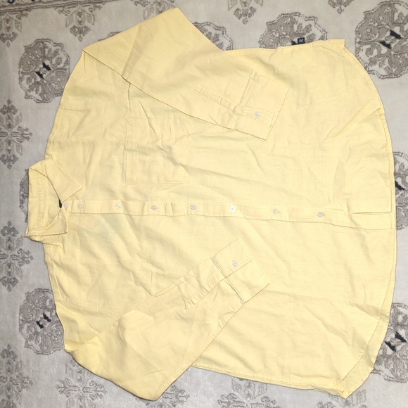 XL Gap Button Down Linen Dress Shirt - Picture 3 of 5